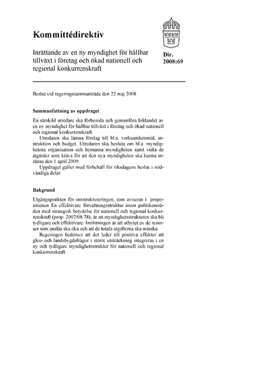 Omslaget till dir. 2008:69