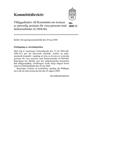 Omslaget till dir. 2008:73