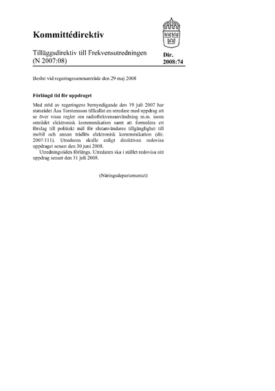 Omslaget till dir. 2008:74