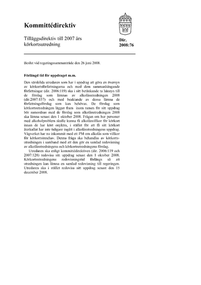 Omslaget till dir. 2008:76