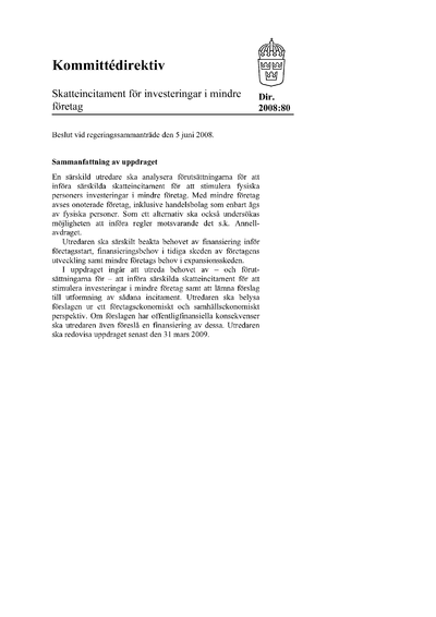 Omslaget till dir. 2008:80