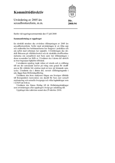 Omslaget till dir. 2008:94