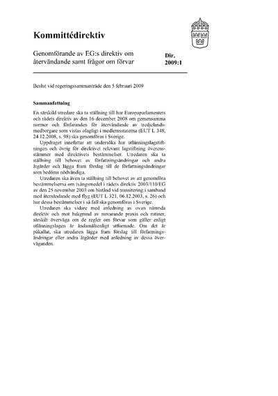 Omslaget till dir. 2009:1