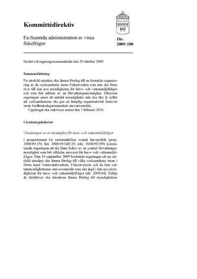 Omslaget till dir. 2009:100