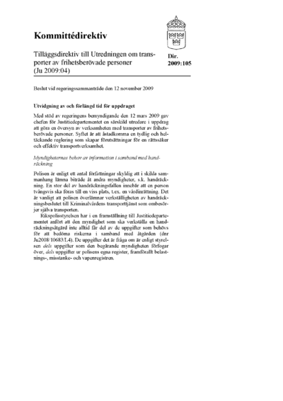 Omslaget till dir. 2009:105