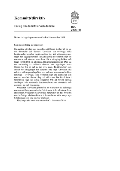 Omslaget till dir. 2009:106