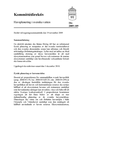Omslaget till dir. 2009:109