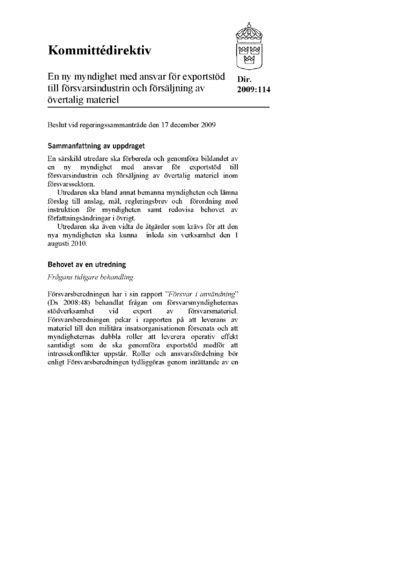 Omslaget till dir. 2009:114