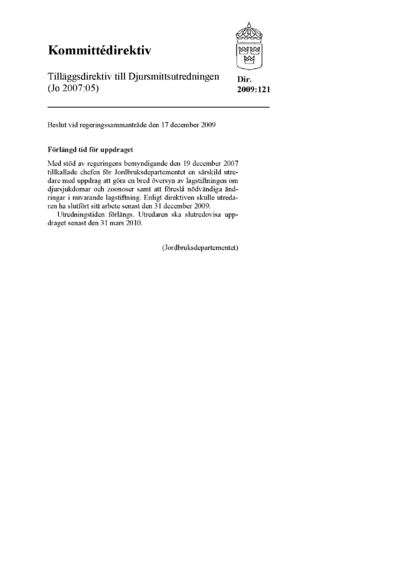 Omslaget till dir. 2009:121