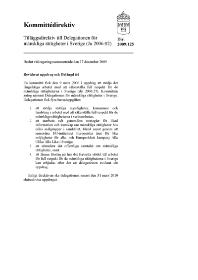 Omslaget till dir. 2009:125