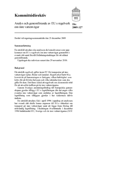 Omslaget till dir. 2009:127