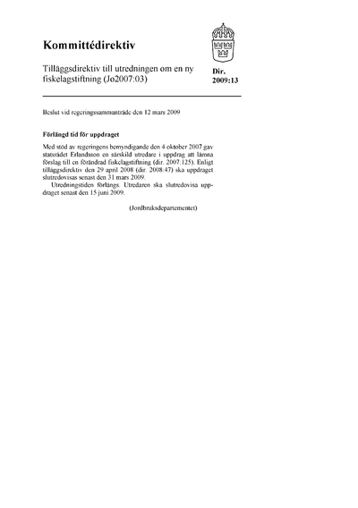 Omslaget till dir. 2009:13