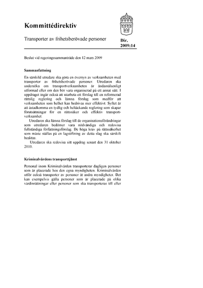Omslaget till dir. 2009:14