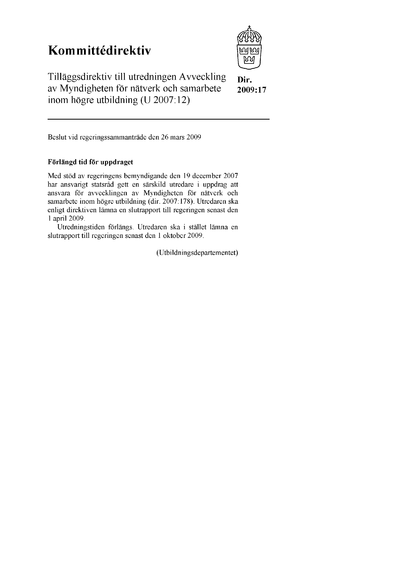 Omslaget till dir. 2009:17