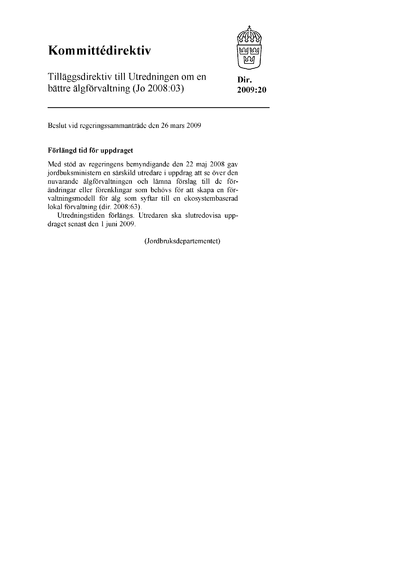 Omslaget till dir. 2009:20