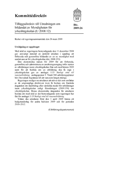 Omslaget till dir. 2009:26