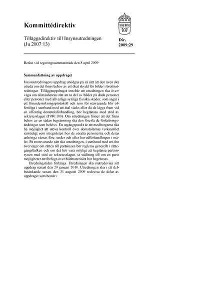 Omslaget till dir. 2009:29