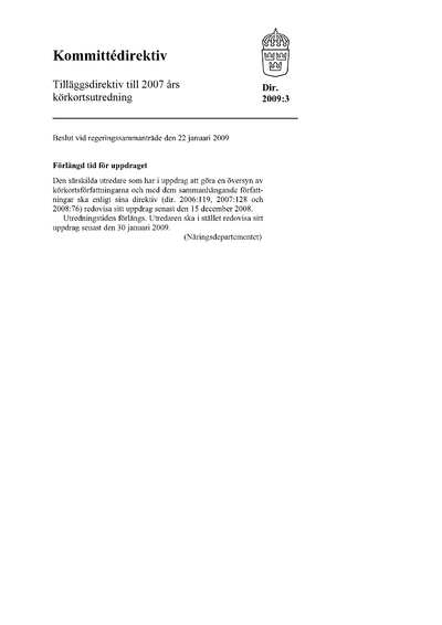 Omslaget till dir. 2009:3