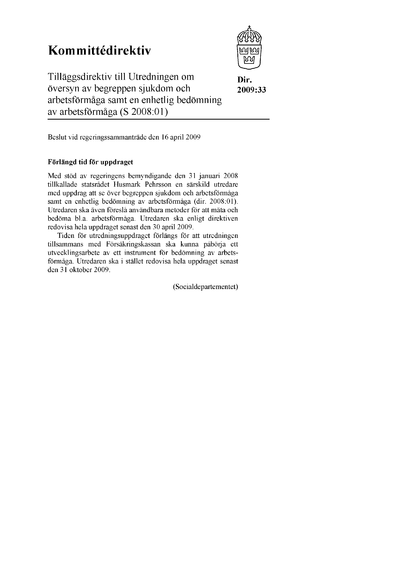 Omslaget till dir. 2009:33