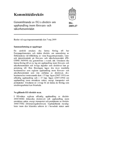 Omslaget till dir. 2009:37