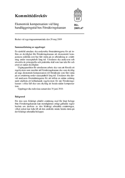 Omslaget till dir. 2009:47