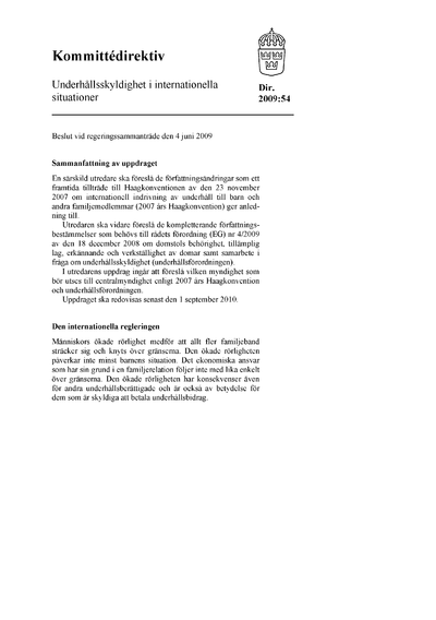 Omslaget till dir. 2009:54