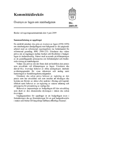 Omslaget till dir. 2009:55