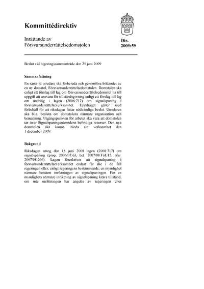 Omslaget till dir. 2009:59