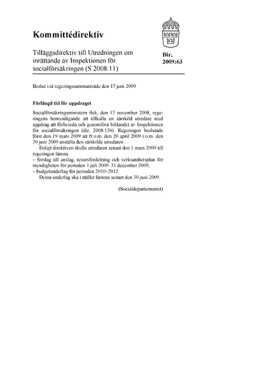 Omslaget till dir. 2009:63