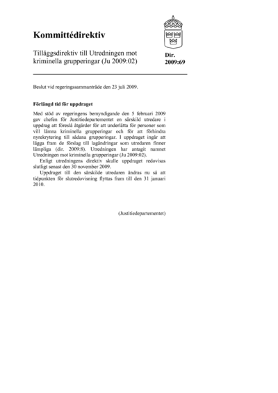 Omslaget till dir. 2009:69