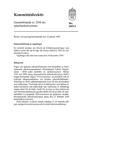 Omslaget till dir. 2009:9