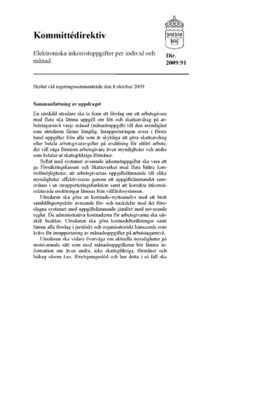 Omslaget till dir. 2009:91