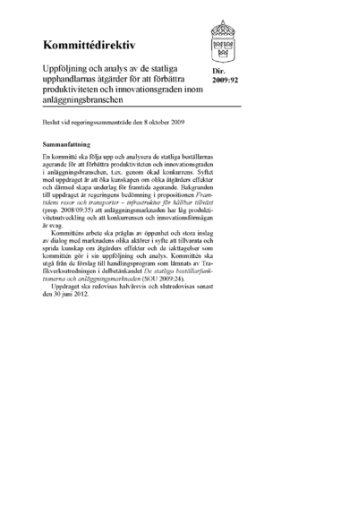 Omslaget till dir. 2009:92
