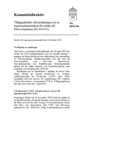 Omslaget till dir. 2010:104