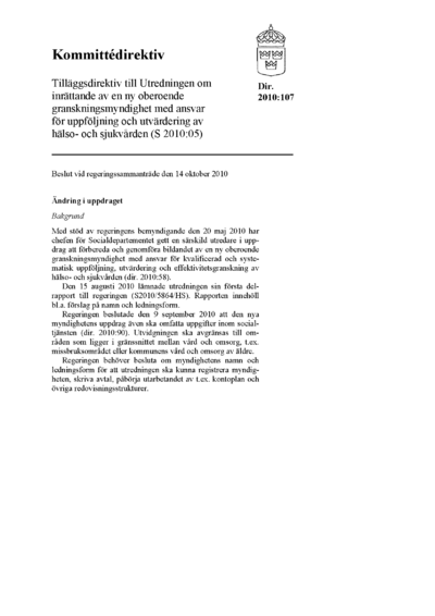 Omslaget till dir. 2010:107