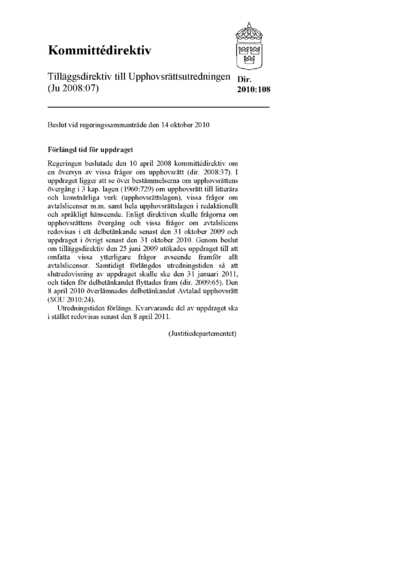 Omslaget till dir. 2010:108
