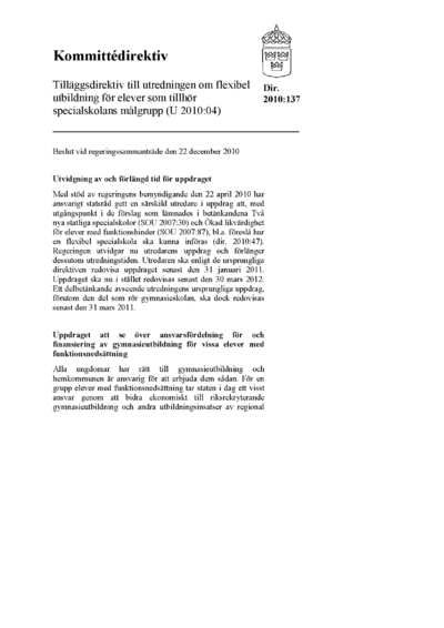 Omslaget till dir. 2010:137