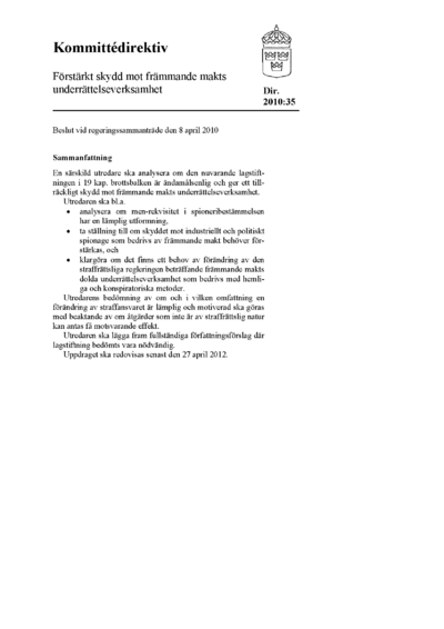 Omslaget till dir. 2010:35