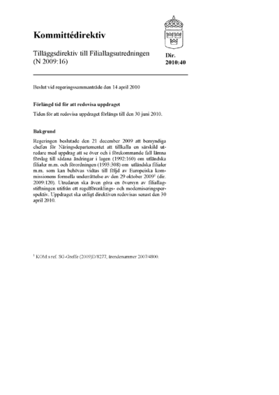 Omslaget till dir. 2010:40