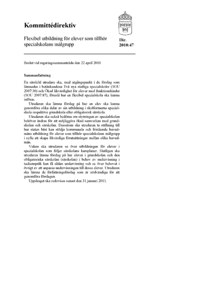 Omslaget till dir. 2010:47