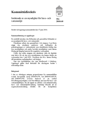 Omslaget till dir. 2010:68