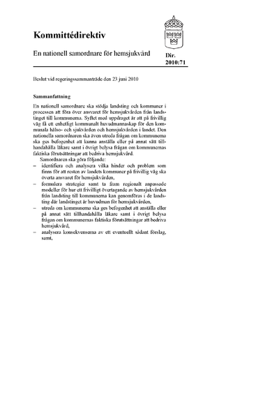 Omslaget till dir. 2010:71