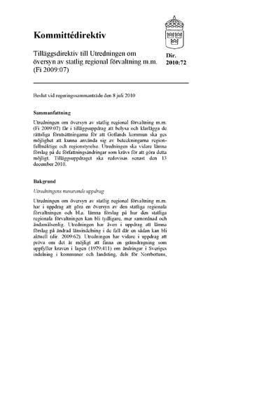 Omslaget till dir. 2010:72