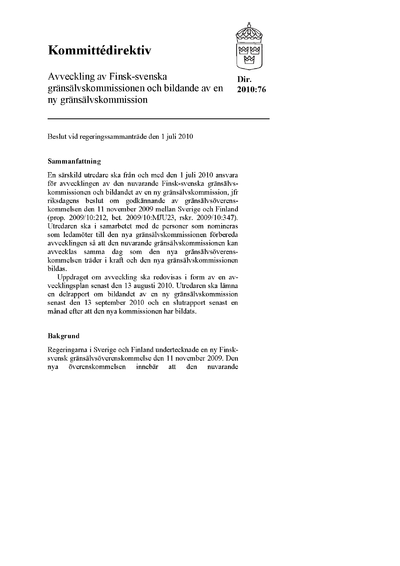 Omslaget till dir. 2010:76