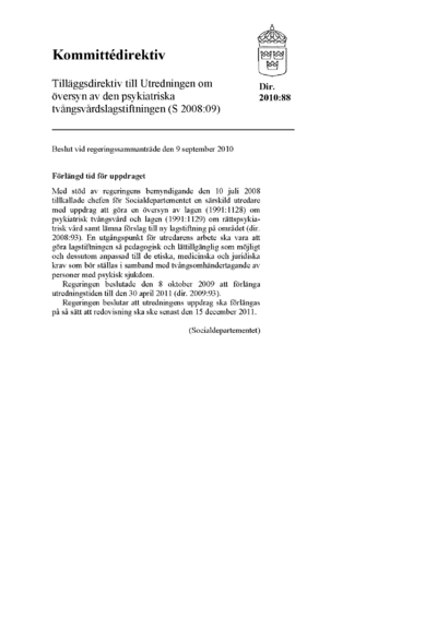 Omslaget till dir. 2010:88