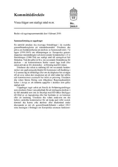 Omslaget till dir. 2010:9