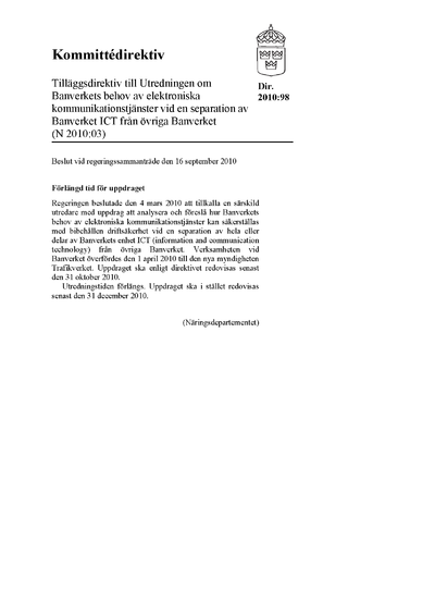 Omslaget till dir. 2010:98