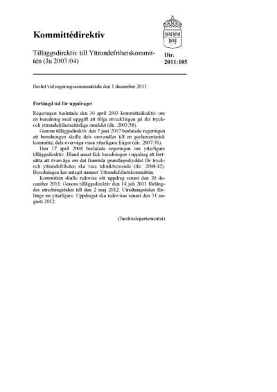 Omslaget till dir. 2011:105