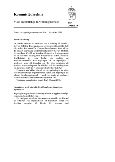 Omslaget till dir. 2011:110