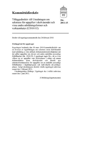 Omslaget till dir. 2011:15